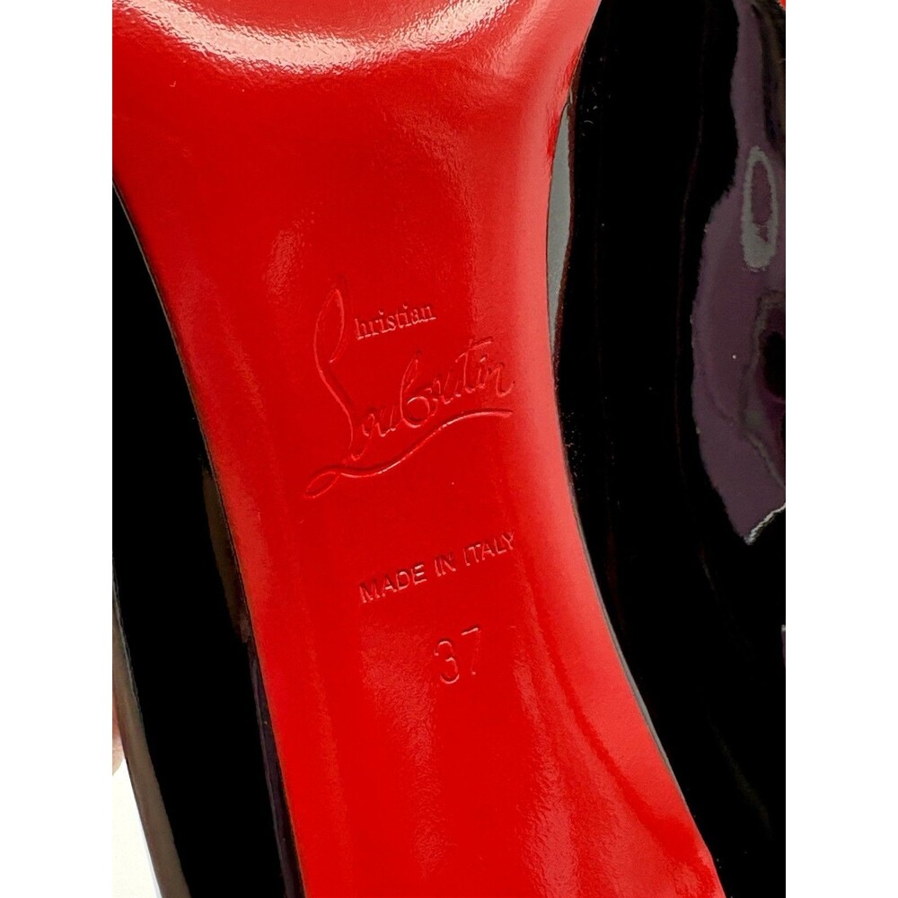 Christian Louboutin Kate 85mm Black Patent Leather Stiletto Heels Sz EU 37 - Picture 11 of 12